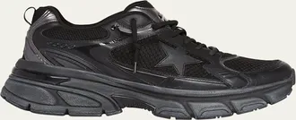 Golden Goose Mens Lightstar Mesh and Leather Sneakers