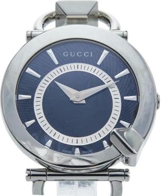 Gucci Pre-owned Watches, female, Blue, Size: ONE SIZE Pre-owned Stainless Steel Watch