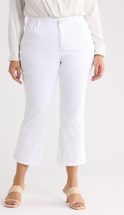 Wit & Wisdom Bennett High Waist Crop Barely Bootcut Jeans in Optic White at Nordstrom, Size 14W