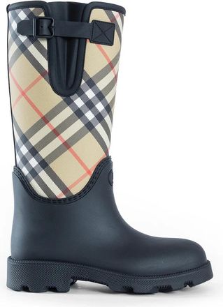 Burberry Marsh Stamp Hoge Laarzen - Dames - Regenlaarzen - Zwart - 41 EU - Katoen - Schoenen