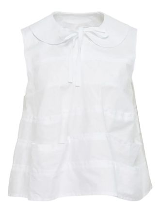Comme Des Garçons Gelaagde blouse met Peter Pan kraag - Wit
