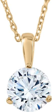 Pompeii3 1/3Ct Diamond Small Solitaire Pendant Lab Grown 14k Yellow Gold 3-Prong Necklace