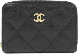Chanel Black Grained Calfskin Coin Purse/Coin Case (Pre-Owned)