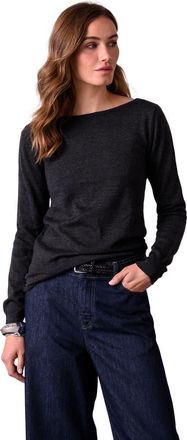 Celtic & Co. MERINO FINE KNIT BOAT NECK SWEATER in Charcoal at Nordstrom, Size X-Small