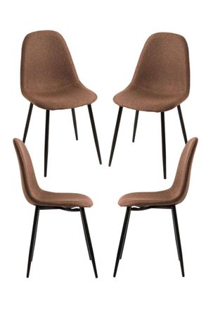 Regalos Miguel Packs Sillas Comedor - Pack 4 Sillas Black Teok Tela - Marr&oacute;n