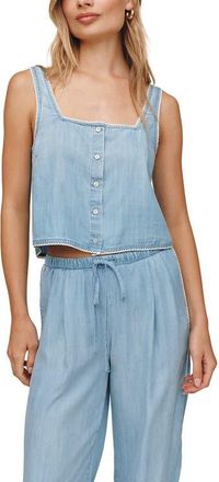 Bella Dahl Square Neck Button-Up Tank in Ombre Mist Wash at Nordstrom, Size X-Small