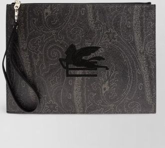 Etro leather clutch bag