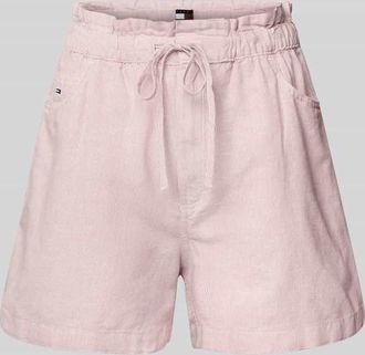 Tommy Jeans Regular Fit Paperbag-Shorts aus Baumwoll-Leinen-Mix in Hellrosa, Gr&ouml;&szlig;e XS