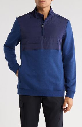 Bugatchi Quarter Zip Pullover in Night Blue at Nordstrom Rack, Size Xx-Large