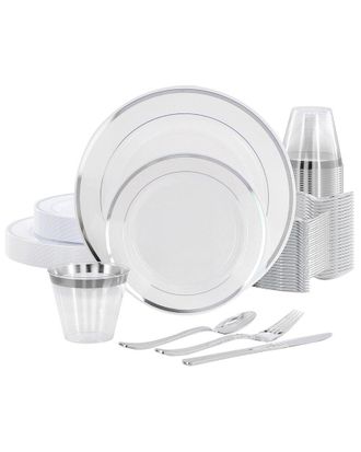 Elama 150pc Disposable Plastic Dinnerware Party Set