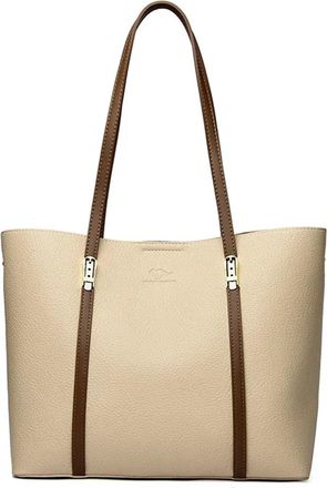 Generic Compatible For Soft Leather Classic Women Handbags Shopping Bag Brand Large Capacity Womens Shoulder(Khaki)