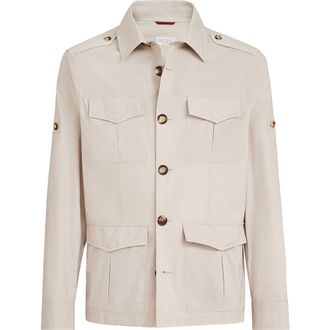 Brunello Cucinelli Water-resistant safari jacket in Panama at Nordstrom, Size 58 It