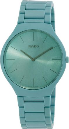 Rado True Thinline Quartz Green Dial Mens Watch R27096662