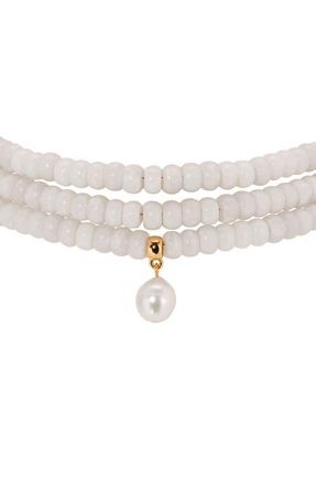 Ettika Marina Layers Beaded Necklace in Bone at Nordstrom