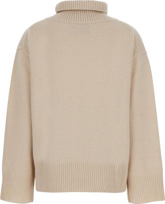 Soft Goat Cashmere Turtleneck Sweater - Beige