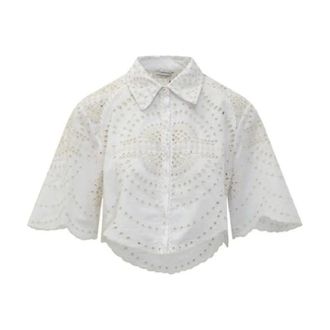 Charo Ruiz Ibiza Shirts, female, White, Size: XS Emmie Openwork Shirt