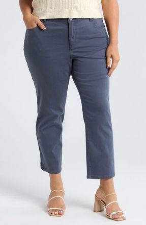 Wit & Wisdom AbSolution High Waist Ankle Straight Leg Pants in Shadow at Nordstrom, Size 22W