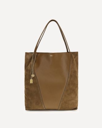 Chlo&eacute; Borsa Tote Spin in pelle granata e scamosciata Woman UNI