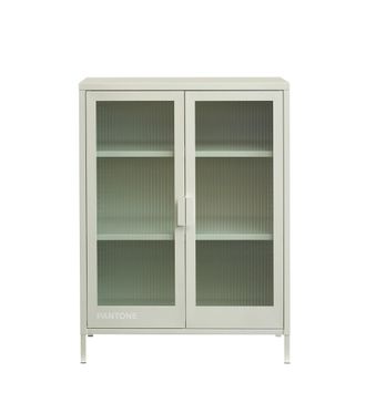 Pantone Aparador beige arena con puertas de cristal acanalado 75 cm