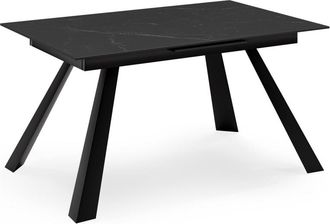 Koketto Home Mesa extensible porcelánica arabella de 120cm tapa negro patas negro