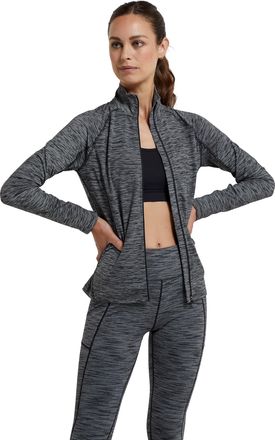 Mountain Warehouse Bend & Stretch Womens Full-Zip Midlayer - Lightweight, Warm & Cosy Jacket - Autumn, Winter, Outdoors, Gym, Travel Black Womens Size 14