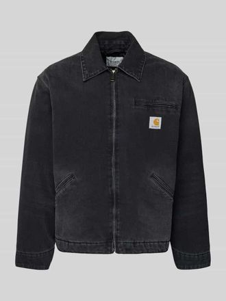 Carhartt Work in Progress Jeansjacke mit Rei&szlig;verschluss und Label-Detail Modell DETROIT in Black, Gr&ouml;&szlig;e M