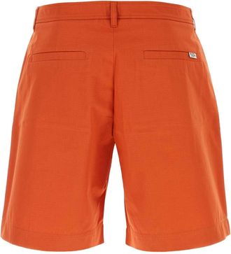 Maison Kitsun&eacute; Mens Dark Orange Cotton Bermuda Shorts Paprika Exterior