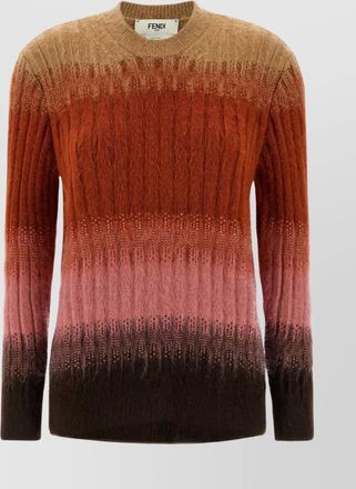 Fendi gradient long sleeve knit crew neck