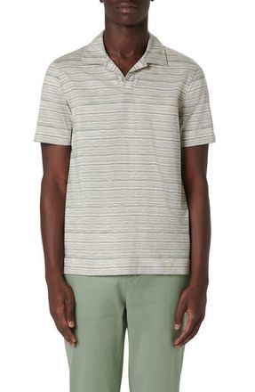 Bugatchi Johnny Collar Polo in Khaki at Nordstrom, Size Xx-Large