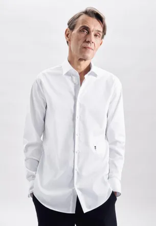 Seidensticker Businesshemd SEIDENSTICKER Shaped, Herren, Gr. 38, normale &Auml;rmell&auml;ngen, wei&szlig;, 100% Baumwolle, unifarben, tailored fit, 2-Knopf-Manschette, Hemden Busi