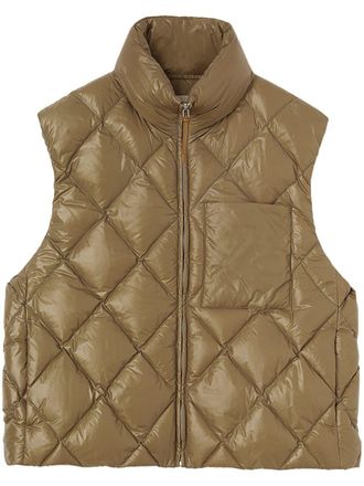 Jil Sander Gilet trapuntato - Marrone