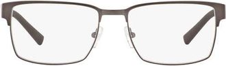A|X Armani Exchange 54mm Rectangular Optical Glasses in Dark Gun at Nordstrom