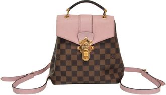 Louis Vuitton Clapton Damier And Leather Brown Canvas Backpack Bag (Pre-Owned)
