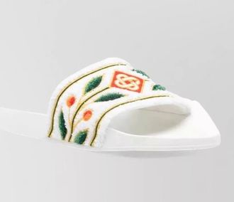 Casablanca mens terry slide sandal floral strap