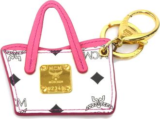 MCM Mcm pink Leather Keyring Charm (Pre-Owned)