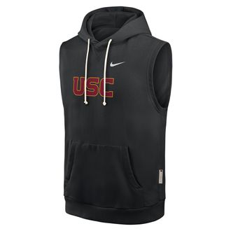 Nike USC Sideline Nike Mens Dri-FIT College Sleeveless Pullover Hoodie in Black | 03B400ASCJ-65K