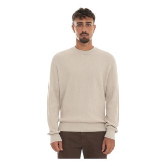 HUGO BOSS Truien & Vesten, Heren, Beige, XL, Katoen, Akipano Ronde hals trui