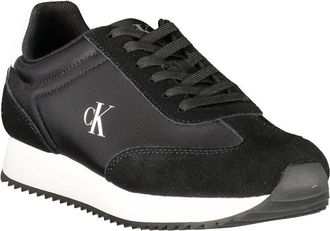 Calvin Klein Mixed-Material Lace-Up Sneaker - Black