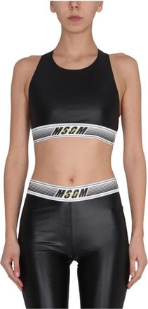 Msgm Top con logo Activewear - - Tops - Donna - Nero - L