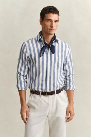 GANT Men Striped Linen Blend Shirt (XXXL) VINTAGE BLUE