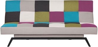Beliani Beliani - Modern Upholstered Sofa Bed Multicolour Fabric Patchwork 3 Seater Leeds