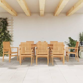 vidaXL Sillas De Jard&iacute;n Apilables 8 Uds Madera De Teca 56,5x57,5x91 Cm Vidaxl