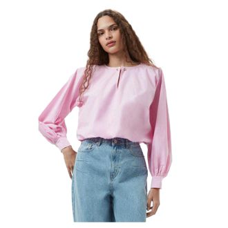 French Connection Dames/Dames Cambria Keyhole Ballonmouw Blouse (Bubblegum Roze)