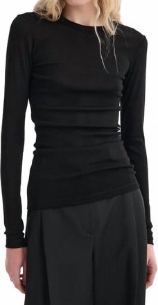 R&oacute;he Fine Merino Long Sleeve Top In Black