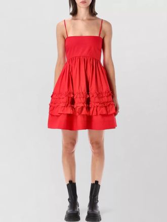 Ganni organic cotton frill mini dress