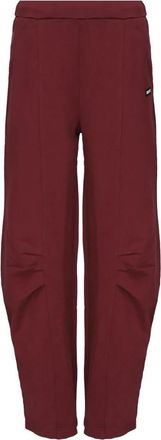 Rotate Katoenen Bordeaux Broek Elastische Taille - Dames - Straight fit broeken - Rood - S - Katoen - Broeken