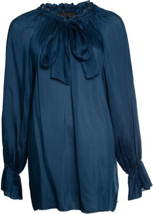 The Row blue blouse with bow