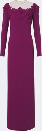 Costarellos Embellished floral-appliqu&eacute; gown