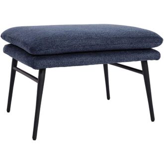 Hhg non utilizzato] Poggiapiedi pouff 259 Lounge elegante tessuto, blu