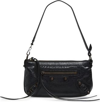 Balenciaga Le City Leather Pouch Shoulder Bag in 1000 Black at Nordstrom